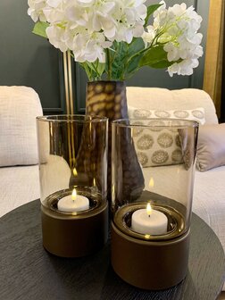 b. Windlicht XL met voet Brons
