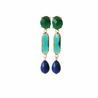 Oorbellen groen/blauw