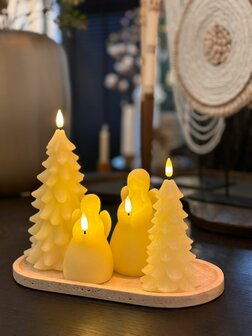 Led Kaars | kerstboom | creme M