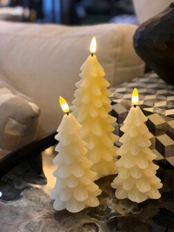 Led Kaars | kerstboom | creme M