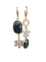 Oorbellen Flowers Black