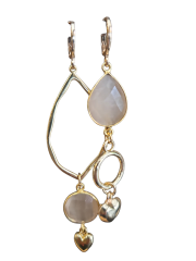 Oorbellen Beige Heart
