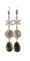 Oorbellen Flower Beige/Bruin