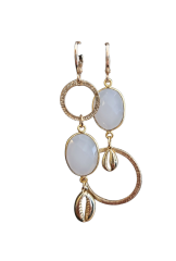 Oorbellen white stone