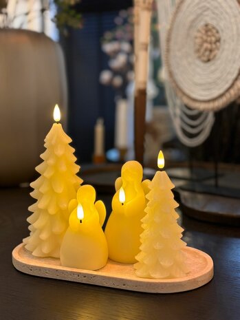Led Kaars | kerstboom | creme M