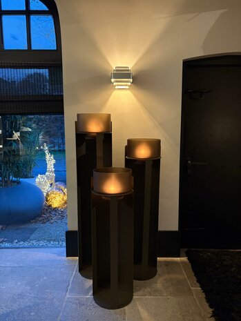 Zuil met Windlicht brons L