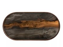 b. Bronze Organic Glass Dienblad Ovaal | 20369 Tray b. Bronze Organic Glass Dienblad Ovaal | 20369 Tray