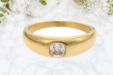 Ring Strass Vierkant — Maat 18